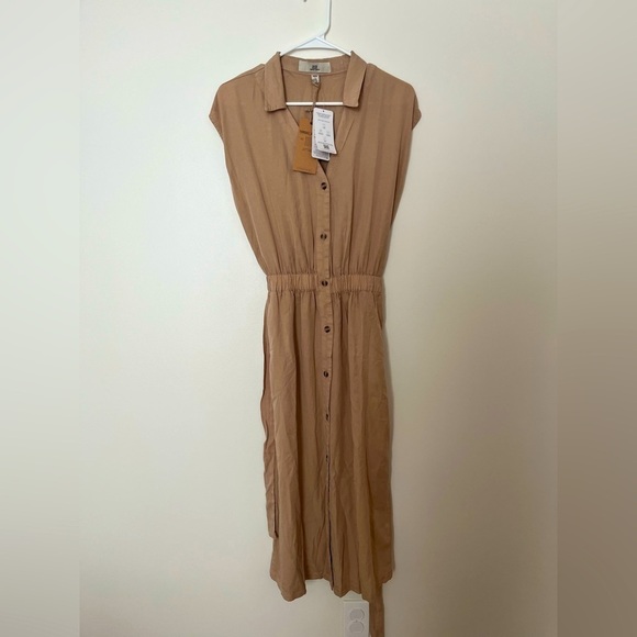 Thread and supply tencel button down midi dress belted - Picture 3 of 12